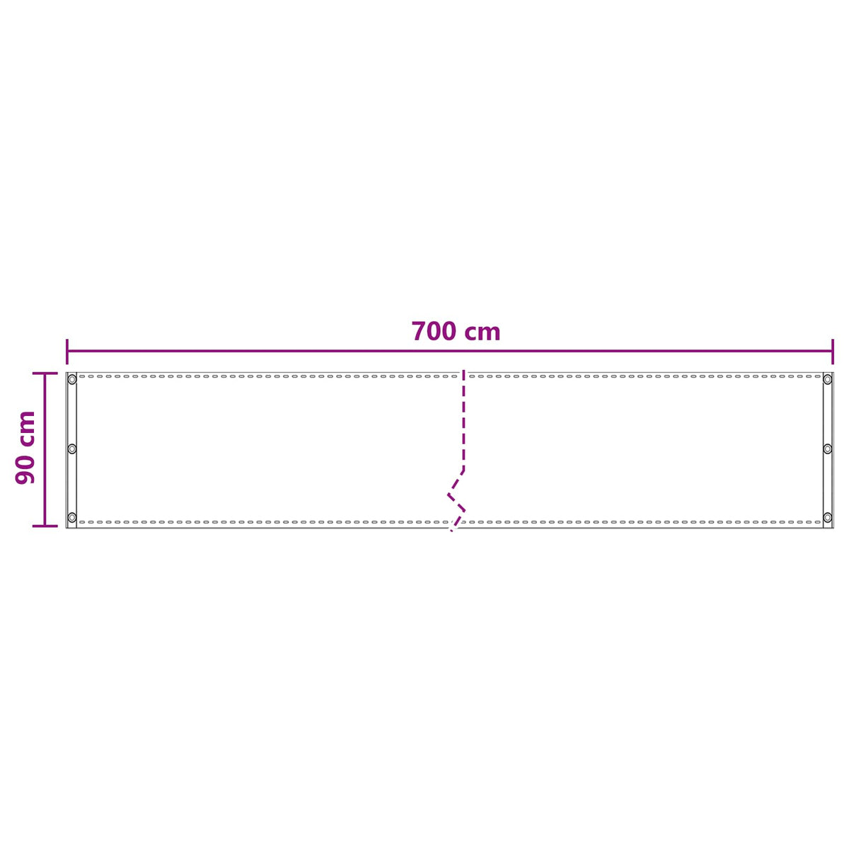 Balkono Ekranas Smėlio 90 x 700 cm HDPE ir aliuminis