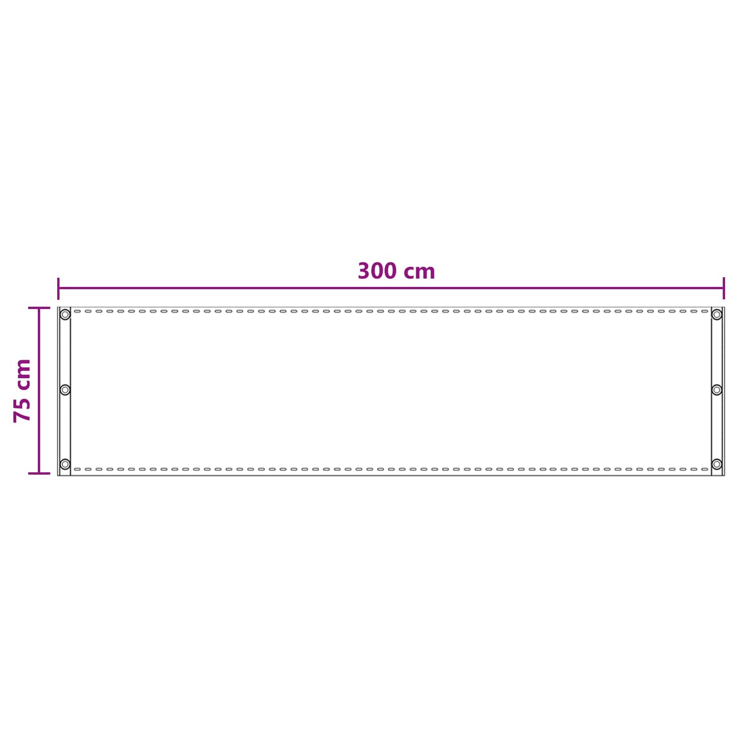 Balkono Ekranas Smėlio 75 x 300 cm HDPE ir aliuminis