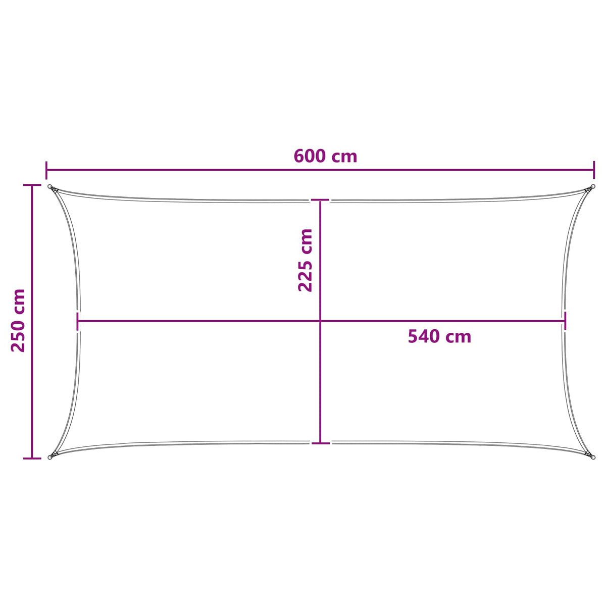 Saulės šešėlio audinys Stačiakampio 2,5 x 6 m HDPE Taupe