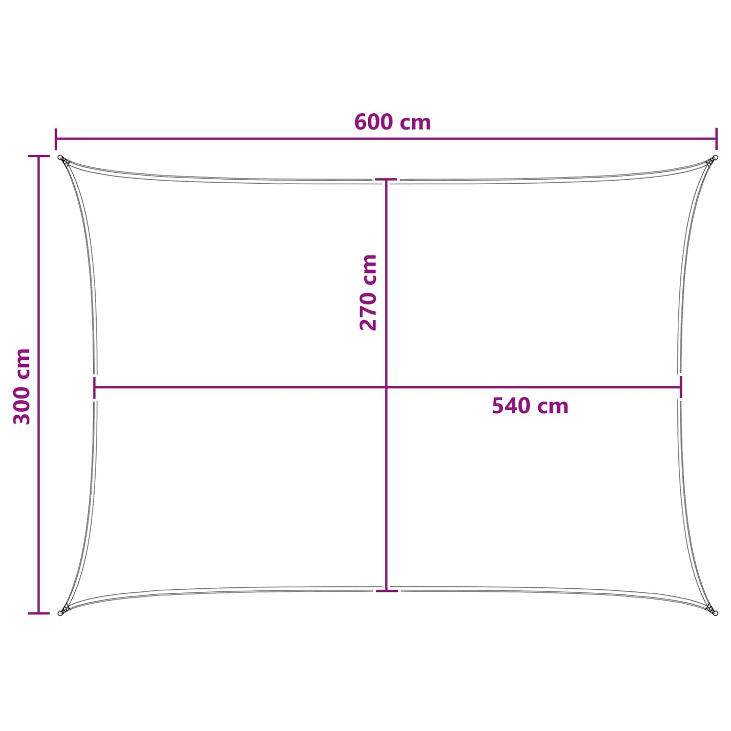 Saulės šešėlio audinys Antracito ir baltos 3 x 6 m HDPE