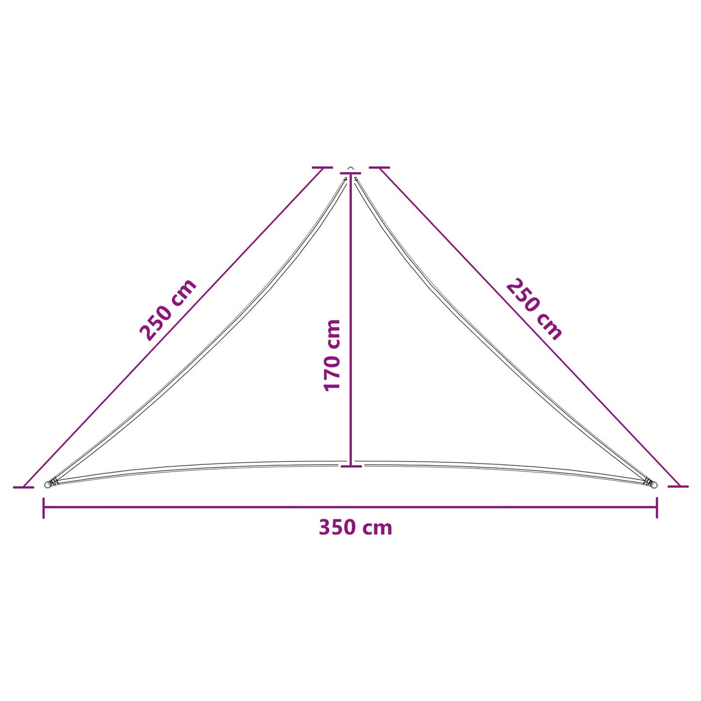 Saulės šešėlio audinys 2,5 x 2,5 x 3,5 m HDPE