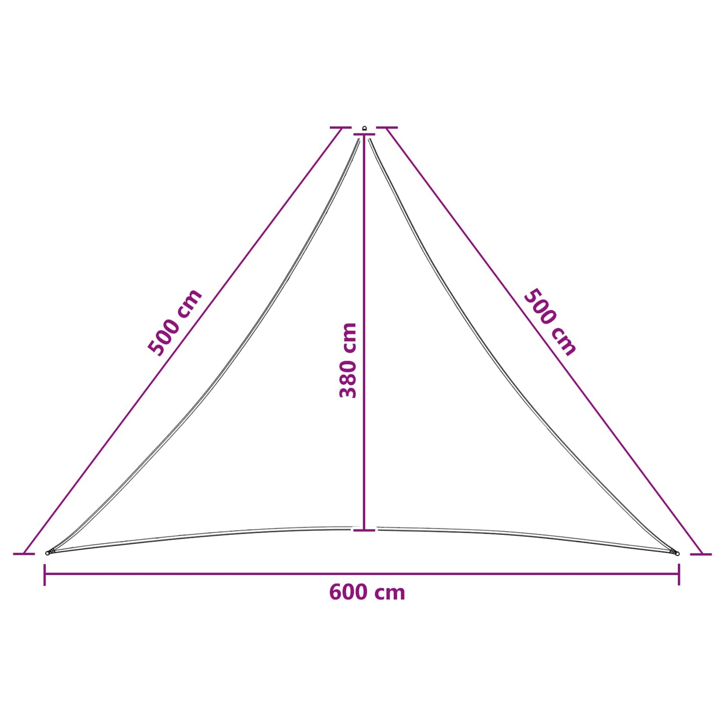 Saulės šešėlio audinys 5 x 5 x 6 m HDPE
