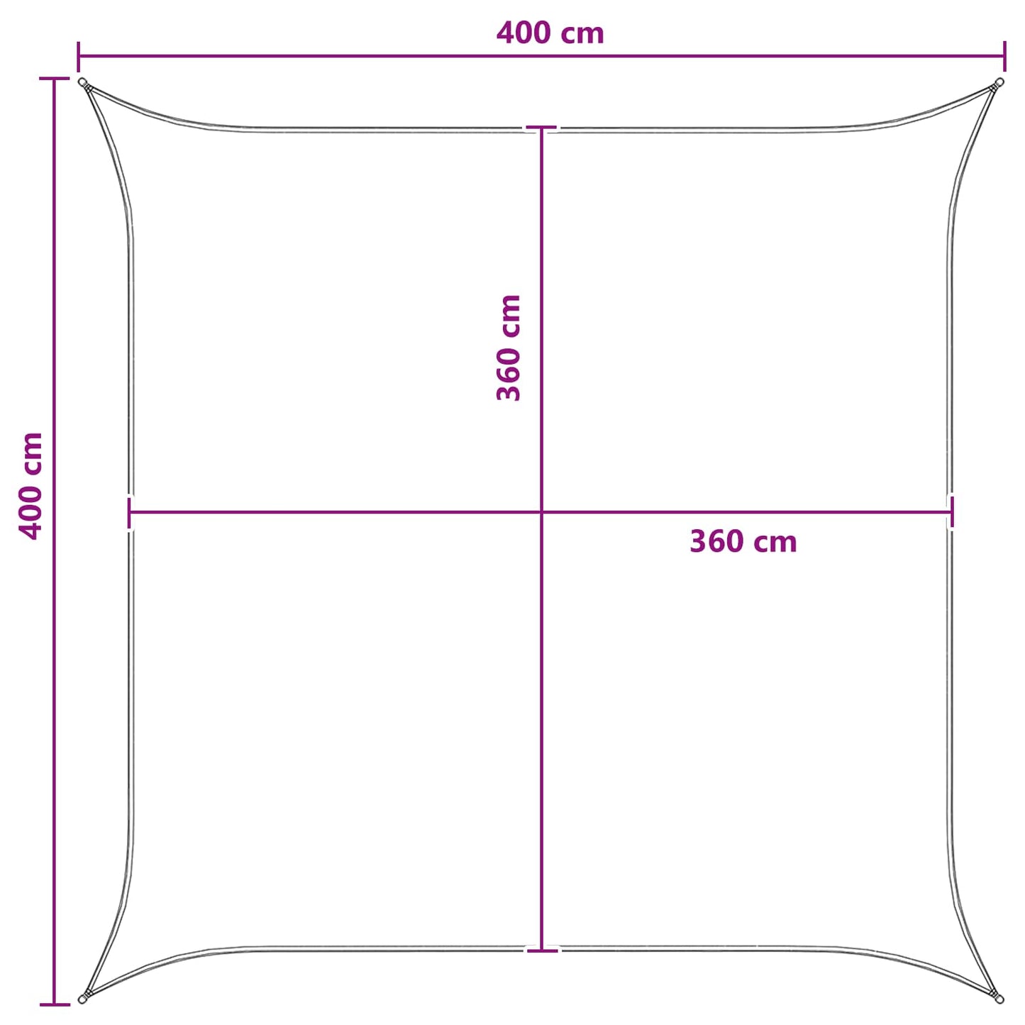 Saulės šešėlio audinys Geltona ir balta 4 x 4 m HDPE