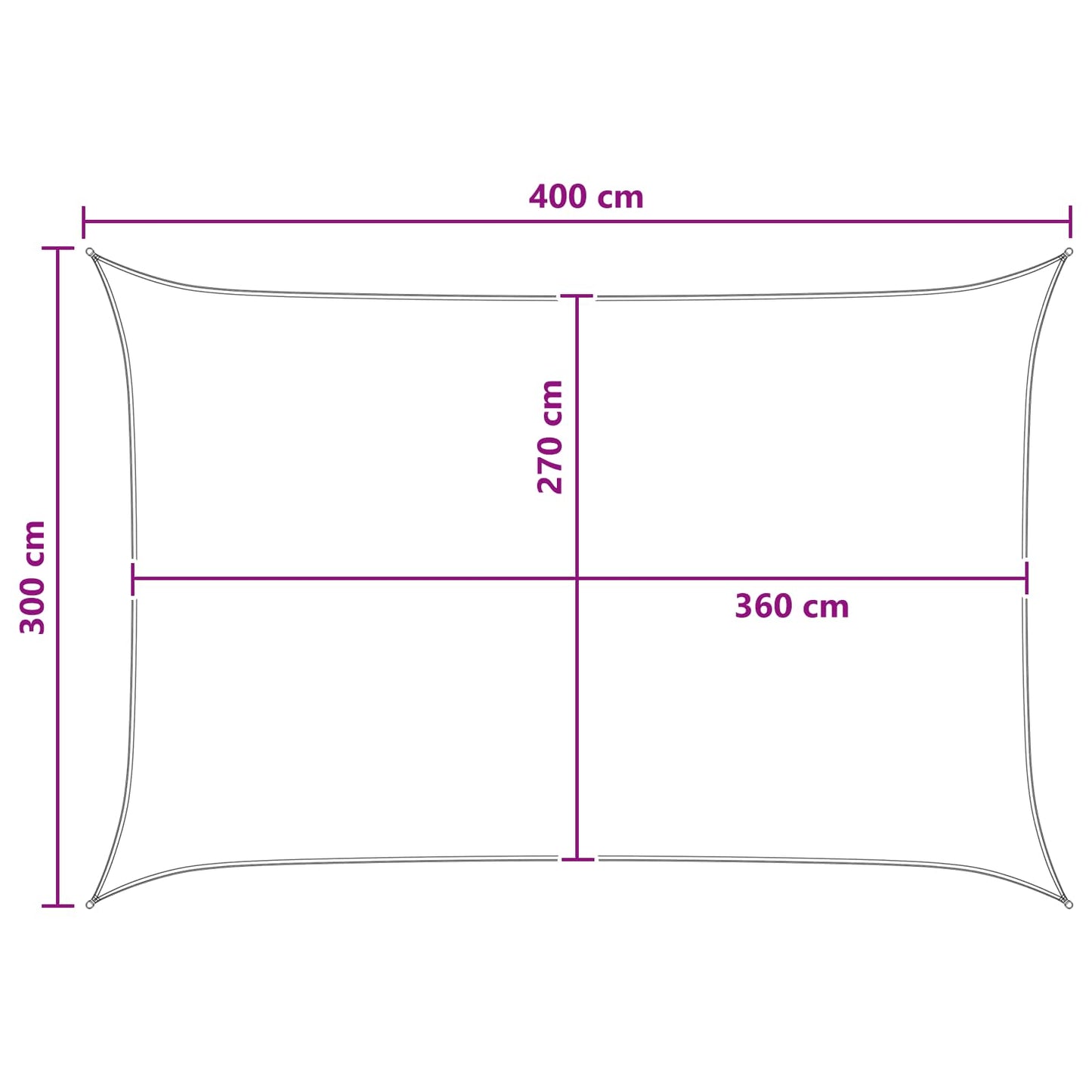 Saulės šešėlio audinys Geltona ir balta 3 x 4 m HDPE