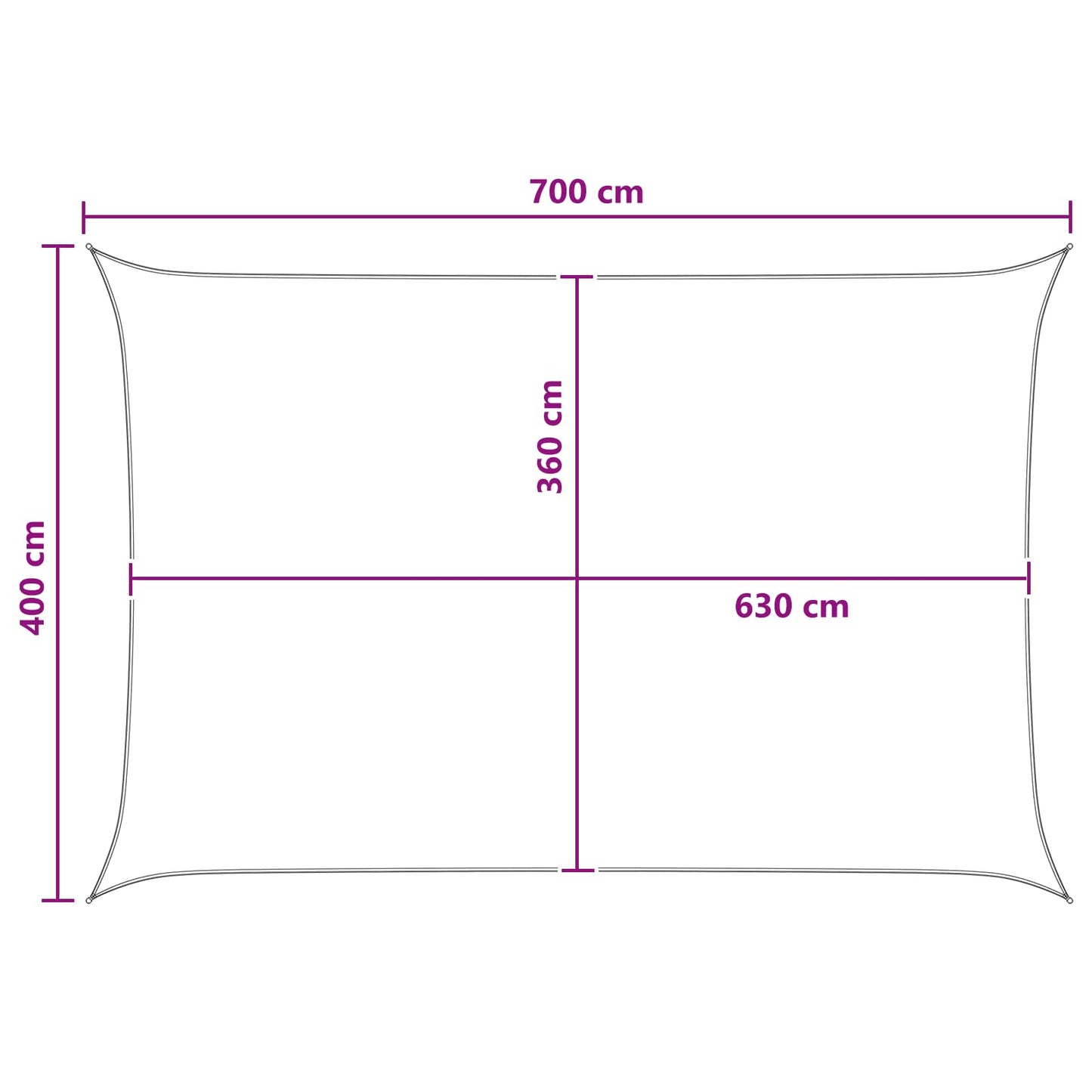 Saulės šešėlio audinys Geltona ir balta 4 x 7 m HDPE