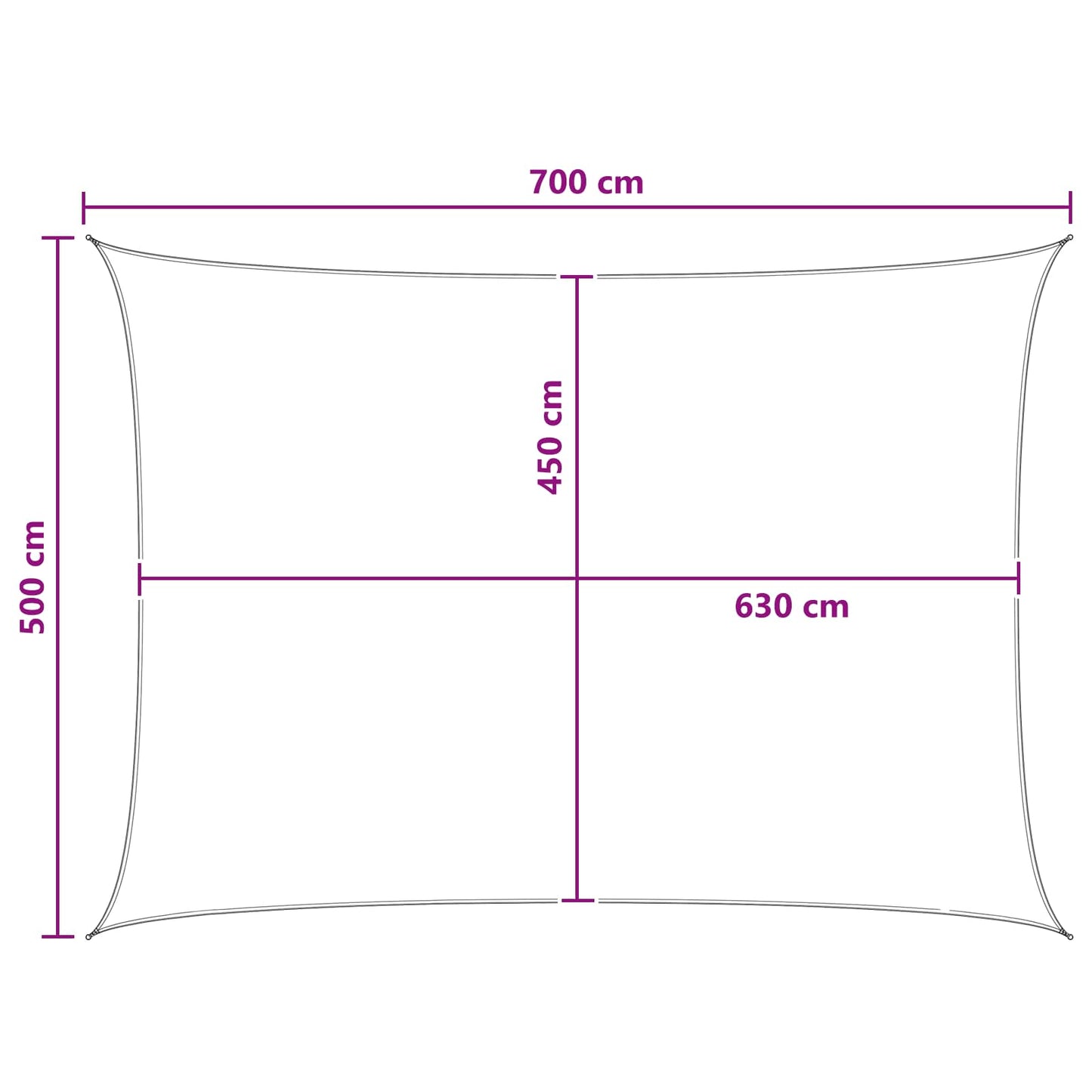 Saulės šešėlio audinys Geltona ir balta 5 x 7 m HDPE