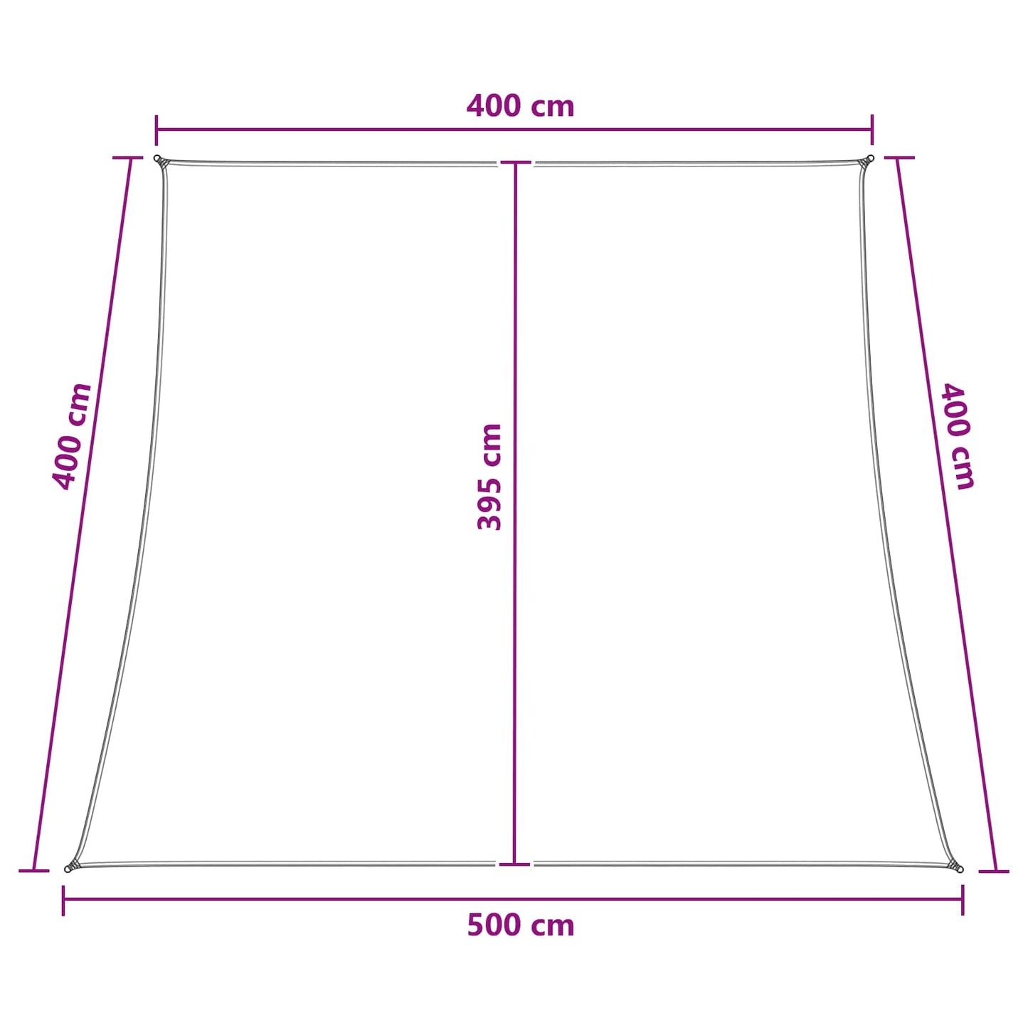 Saulės šešėlio audinys Geltona ir balta 4 / 5 x 4 m HDPE