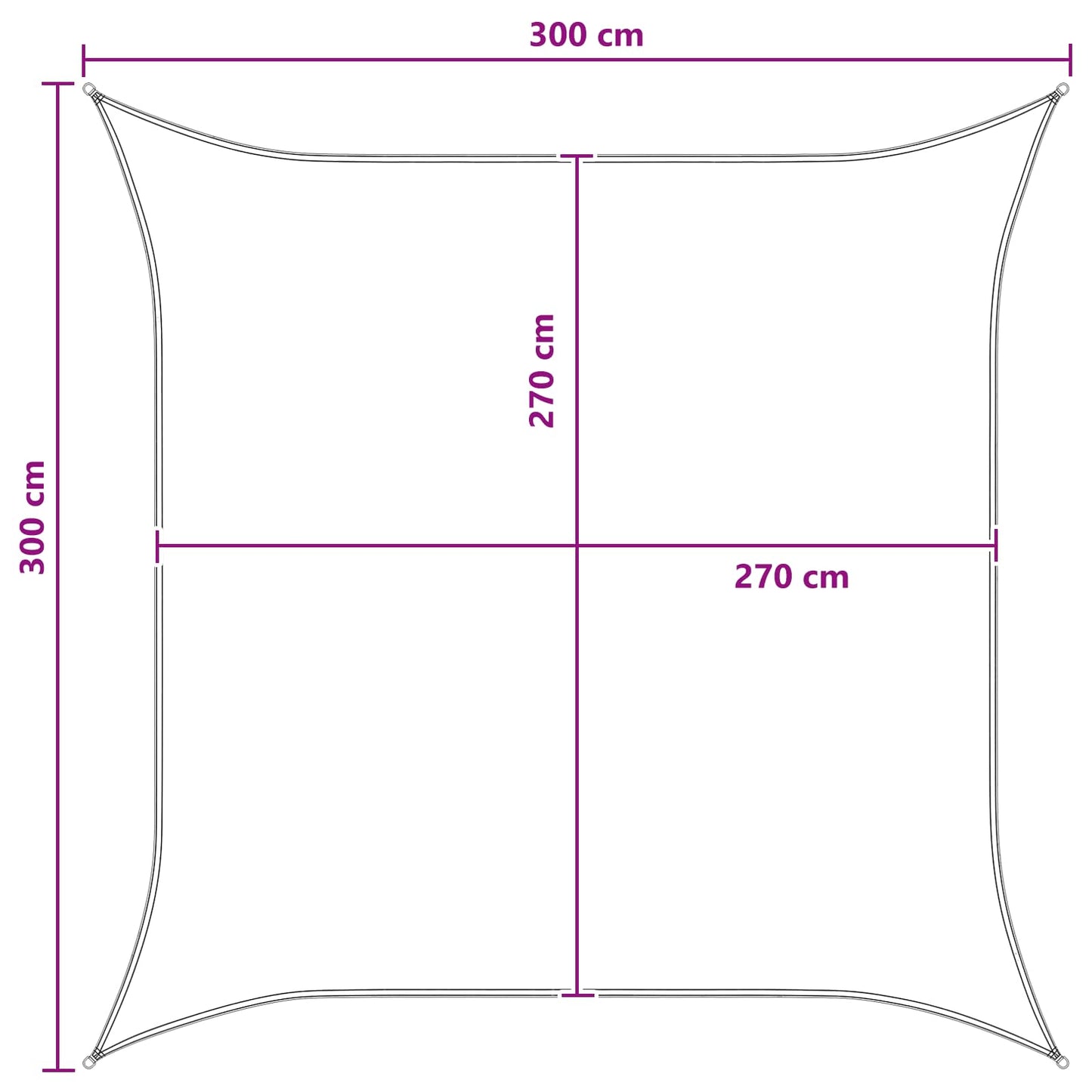 Saulės šešėlio audinys Mėlyna ir balta 3 x 3 m HDPE