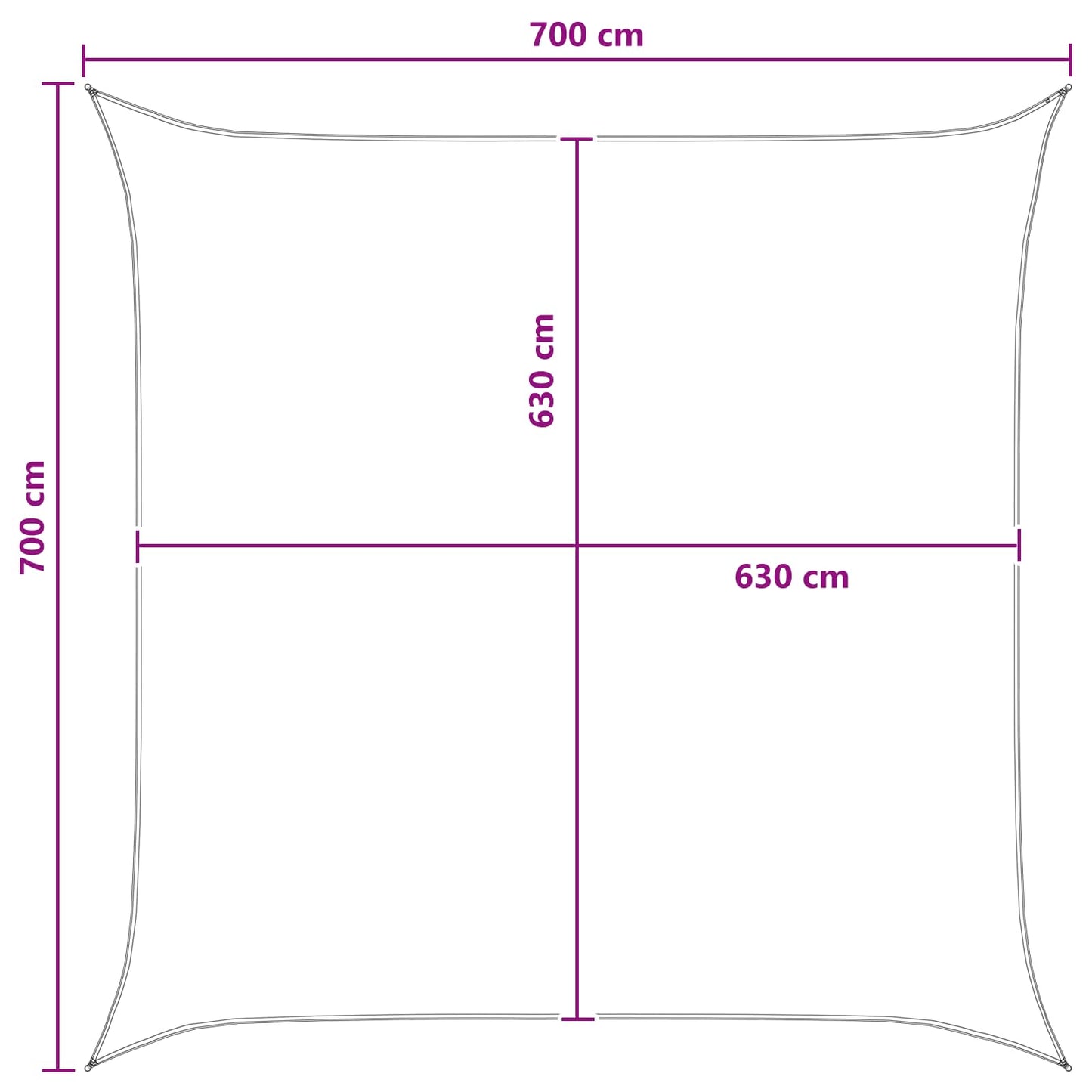 Saulės šešėlio audinys Mėlyna ir balta 7 x 7 m HDPE