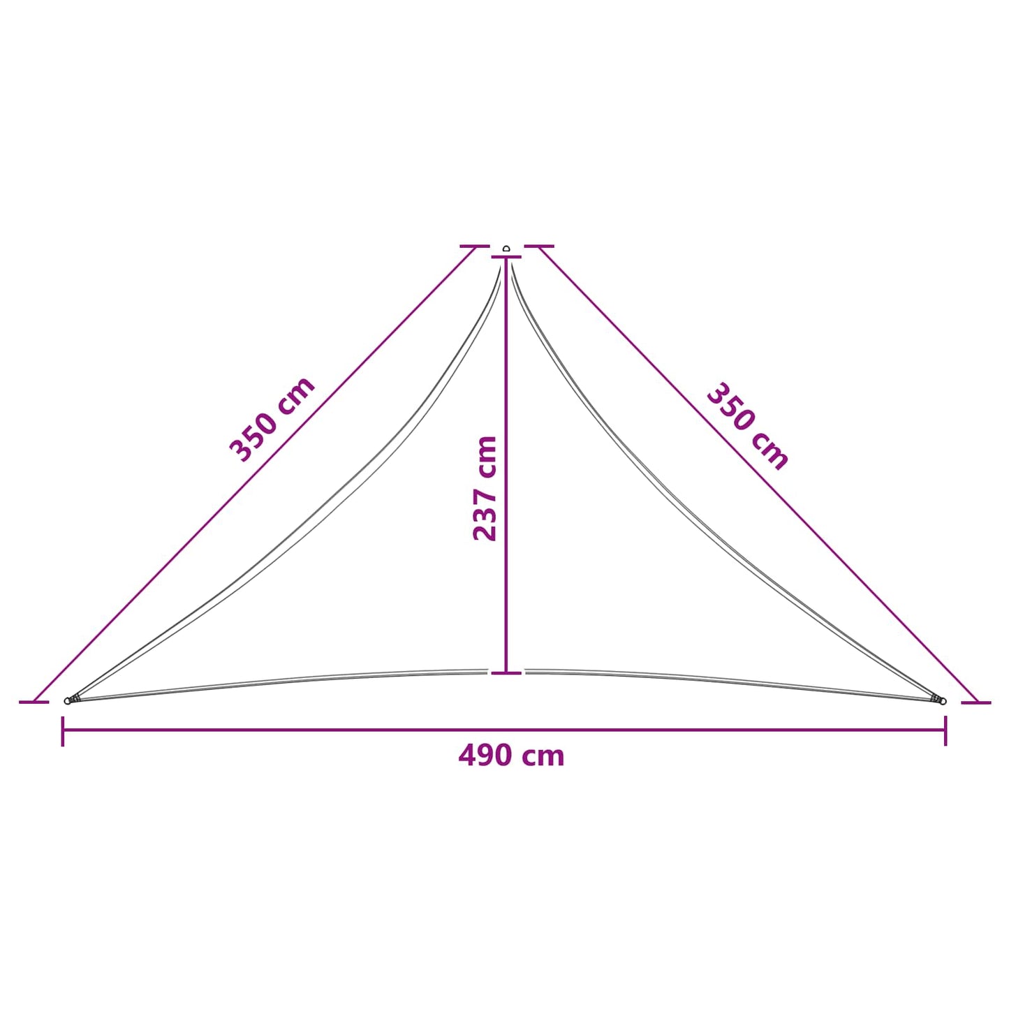 Saulės šešėlio audinys 3,5 x 3,5 x 4,9 m HDPE