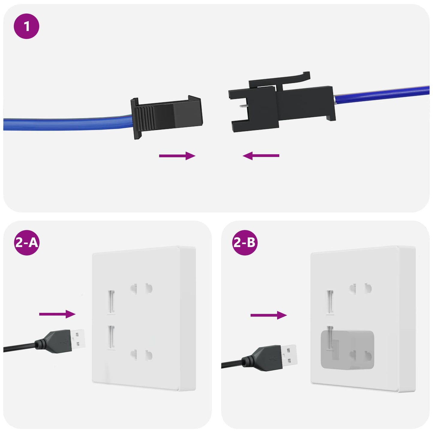 LED juosta 4 pcs Juoda ir permatoma 400 x 0,8 x 0,3 cm