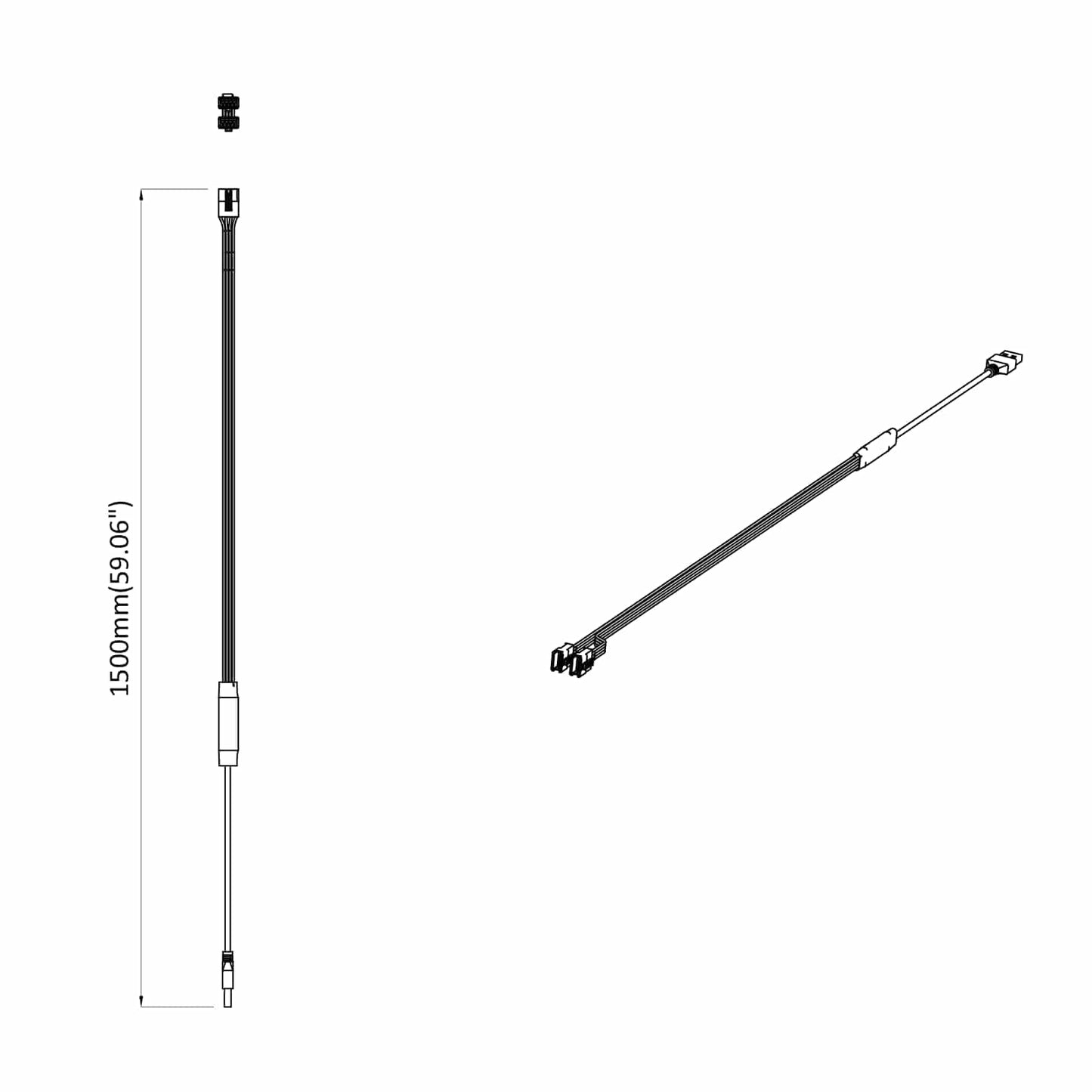 LED juosta 2 pcs Juoda ir daugiaspalvė 1745 mm