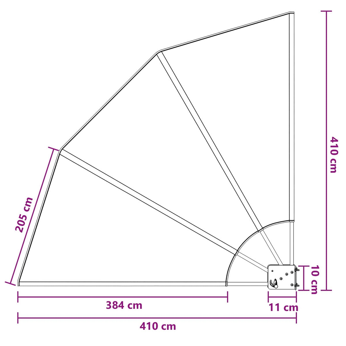 Balkono privatumo ekranas 140 x 140 cm Poliesteris Ruda