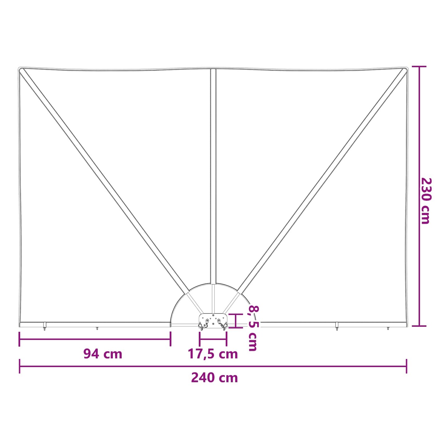 Balkono privatumo ekranas 240 x 160 cm Poliesteris Stačiakampio