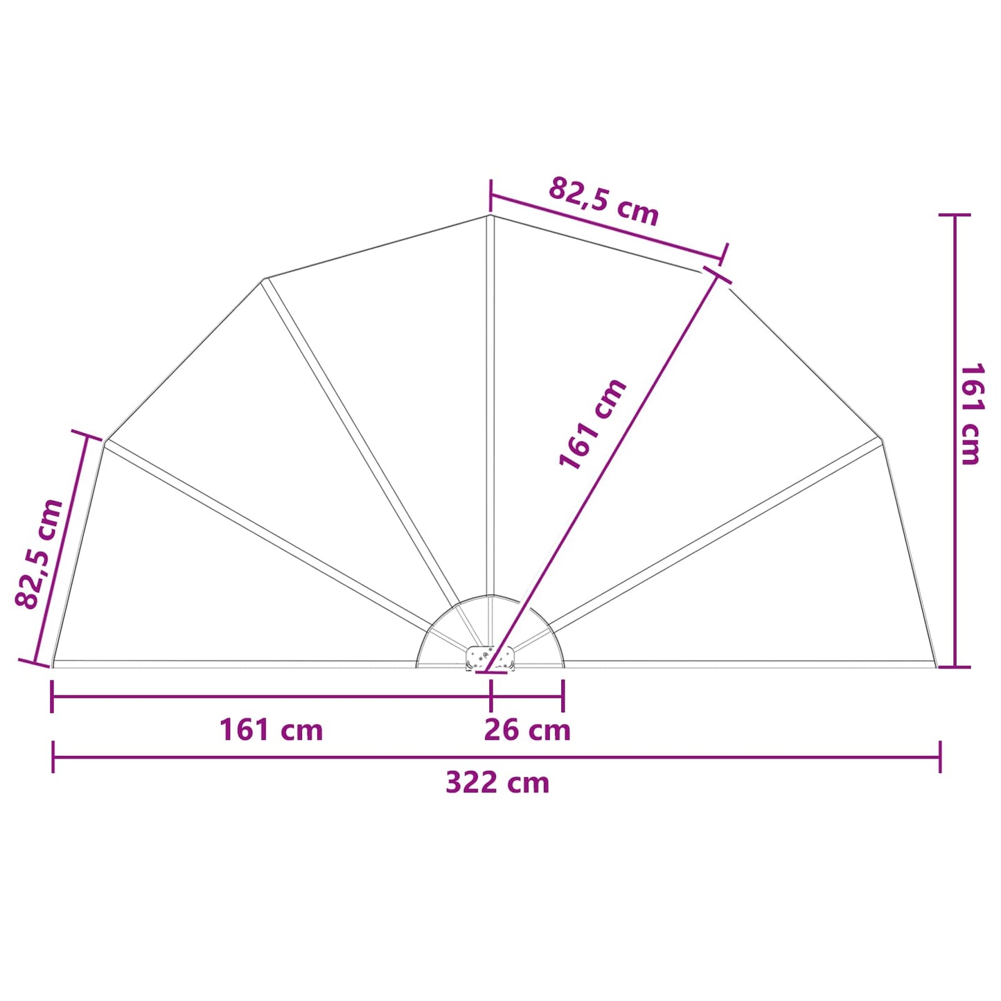 Balkono privatumo ekranas Ø 320 cm Poliesteris Ruda