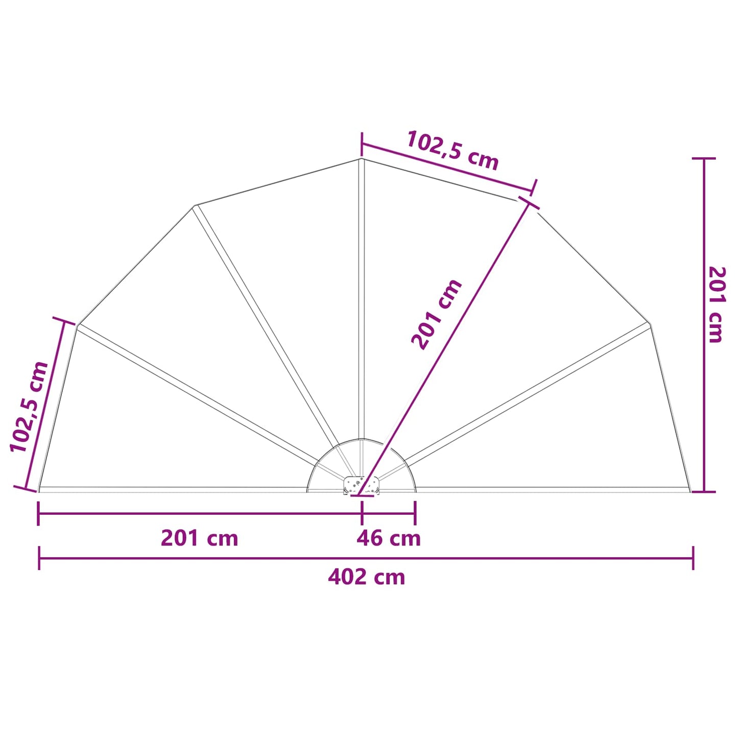 Balkono privatumo ekranas Ø 400 cm Poliesteris Ruda