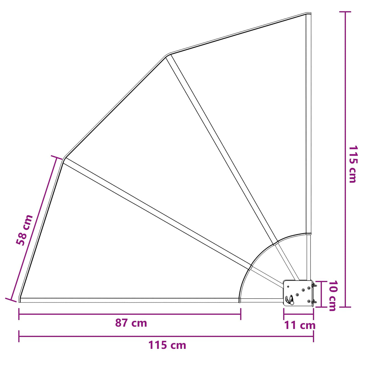 Balkono privatumo ekranas 115 x 115 cm Poliesteris Ruda