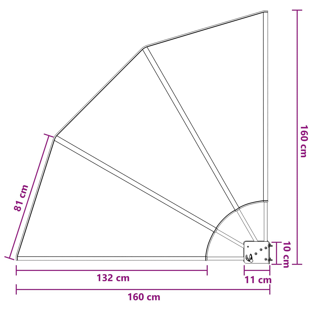 Balkono privatumo ekranas 160 x 160 cm Poliesteris Ruda