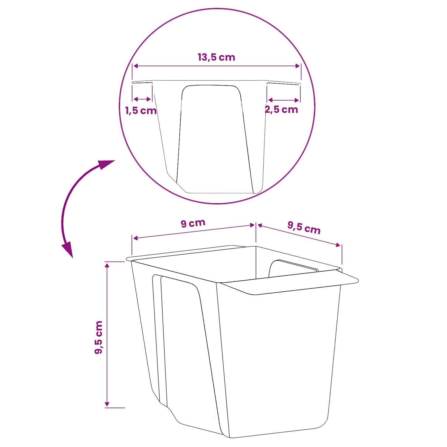 Gėlių dėžės Euro paletėms 12 pcs Pilka 13,5 x 9 x 9,5 cm