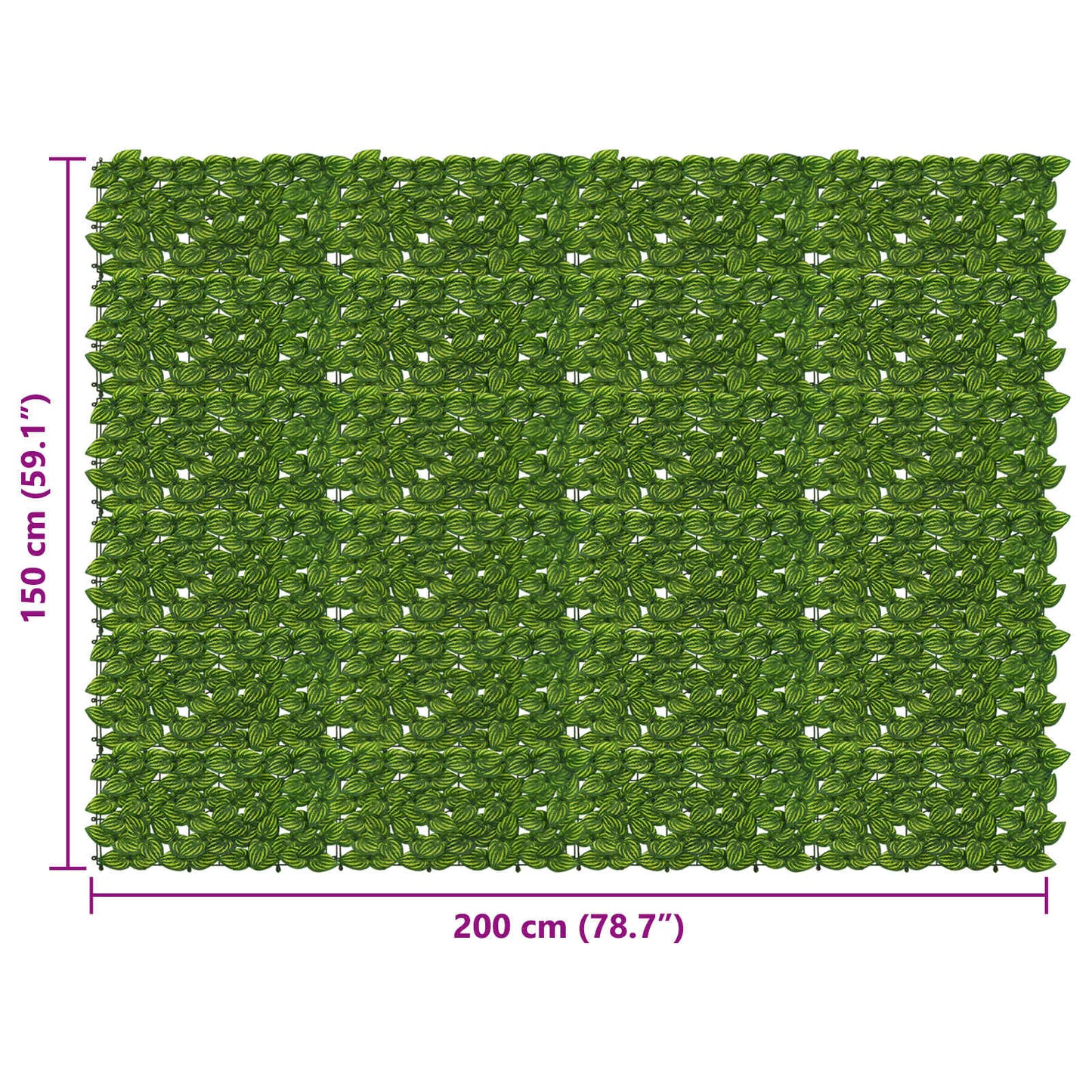 Balkono ekranas su lapais Žalia ir geltona 200 x 150 cm