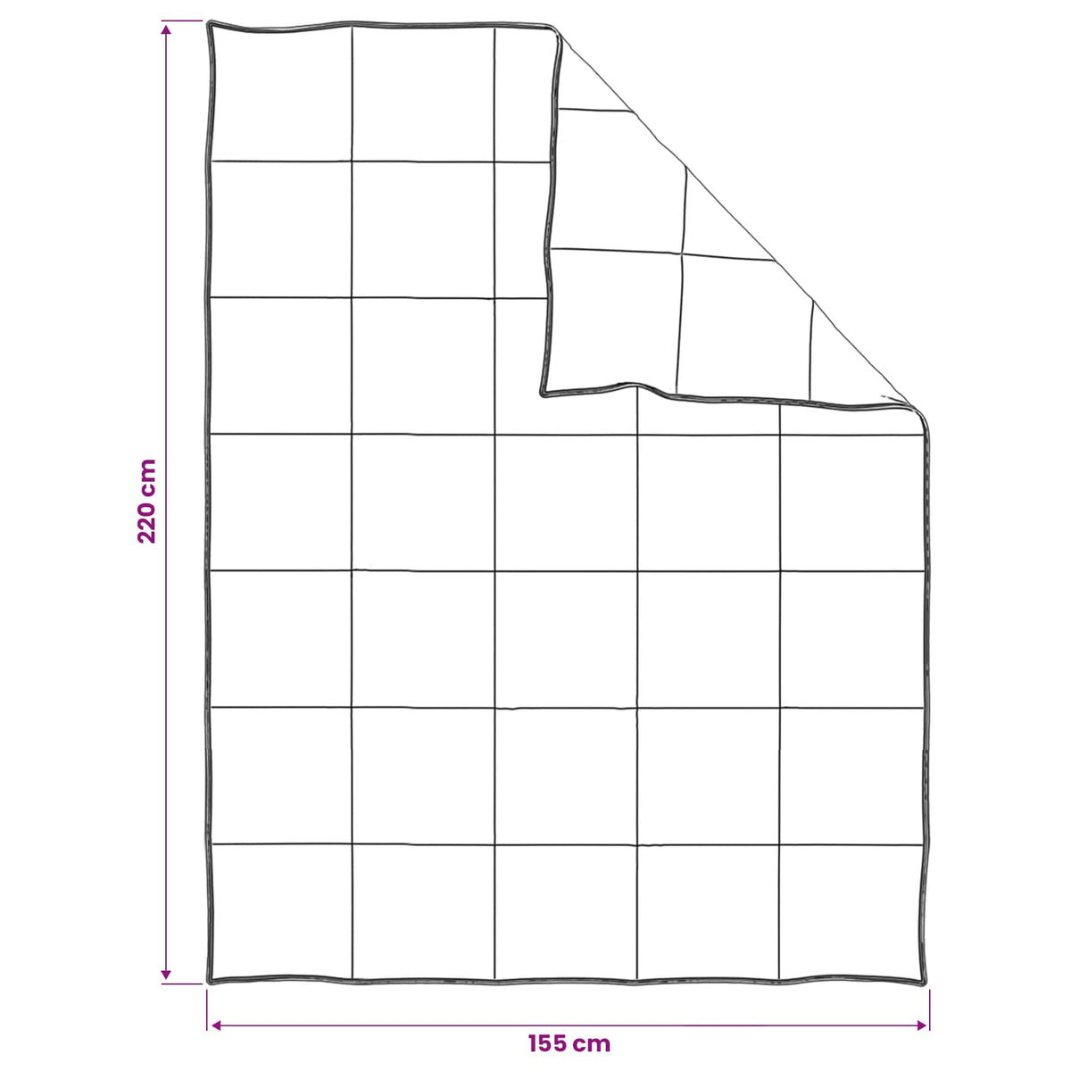Pilna metų antklodė Balta 155 x 220 cm Bambuko pluoštas