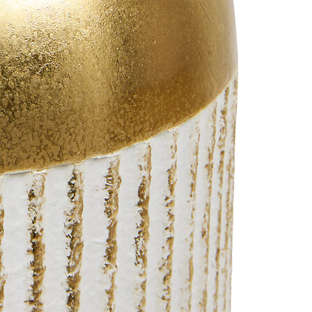 Mirsa metalinė vaza (Balta ir aukso spalvos, H43,5 cm)