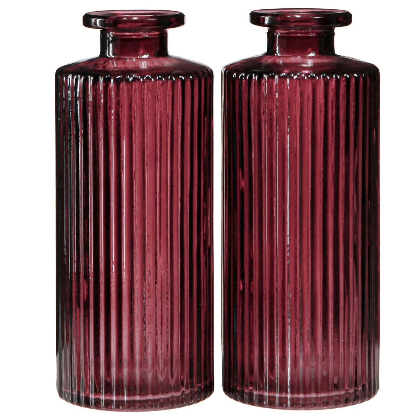 Mini stiklinės vazos – retro stiliaus dekoratyviniai buteliai (6 vnt.)