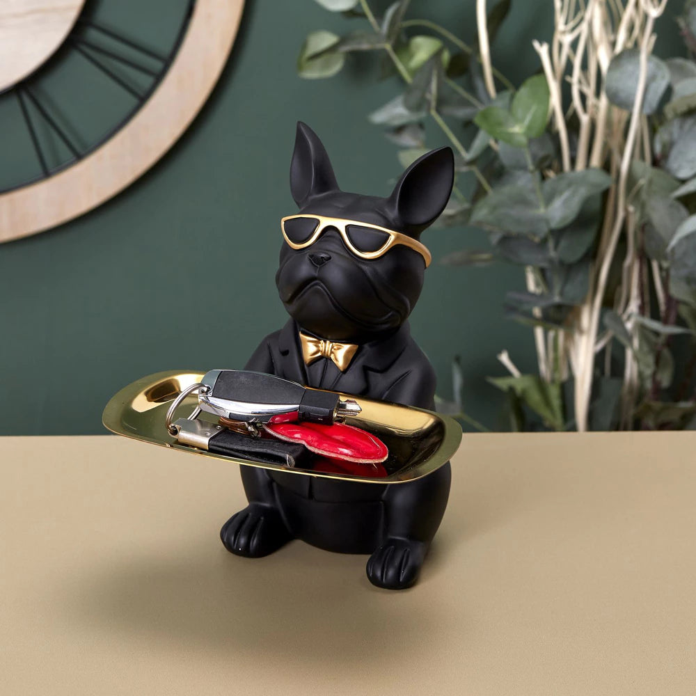 Dekoratyvinis padėklas Bulldog (Juoda)