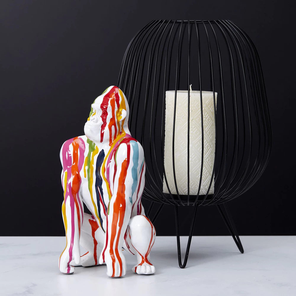 Dekoratyvinė figūrėlė Baltoji vaivorykštės gorila (24 cm)