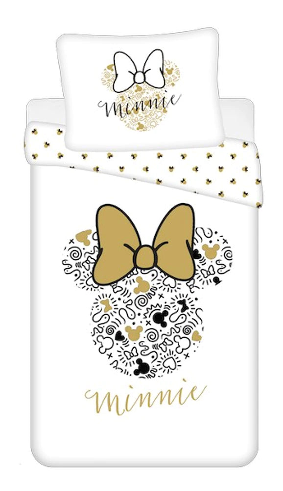 Vaikiškas patalynės komplektas Disney Minnie Gold (140 × 200 cm, 2 dalių)