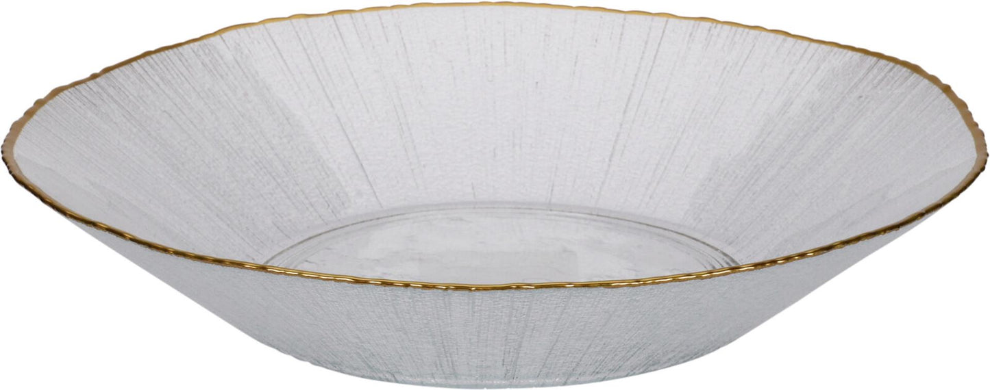 Stiklinė gili lėkštė su auksine apdaila (30 cm)