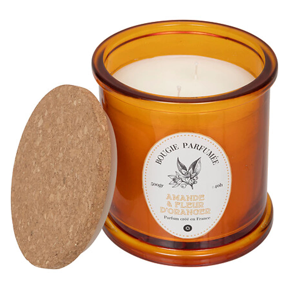 Hapo Aman stiklinė kvapioji žvakė, ( 500 g, gintaro spalvos)