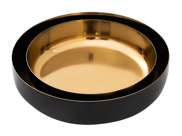 Dekoratyvinių dubenėlių rinkinys (2 vnt. Juoda - aukso spalva)