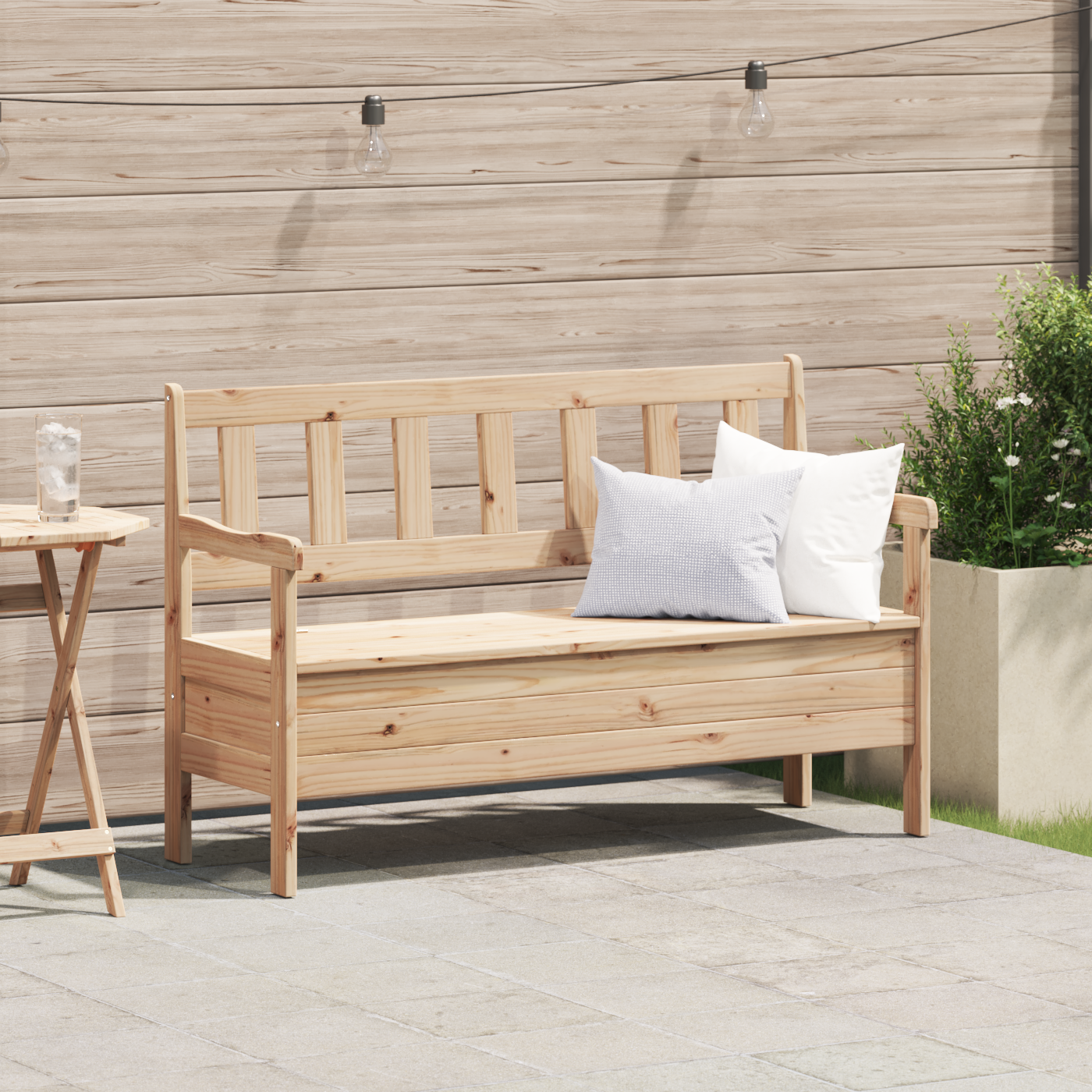 Lauko suolas 119x76x44 cm Iš kietos pušies medienos
