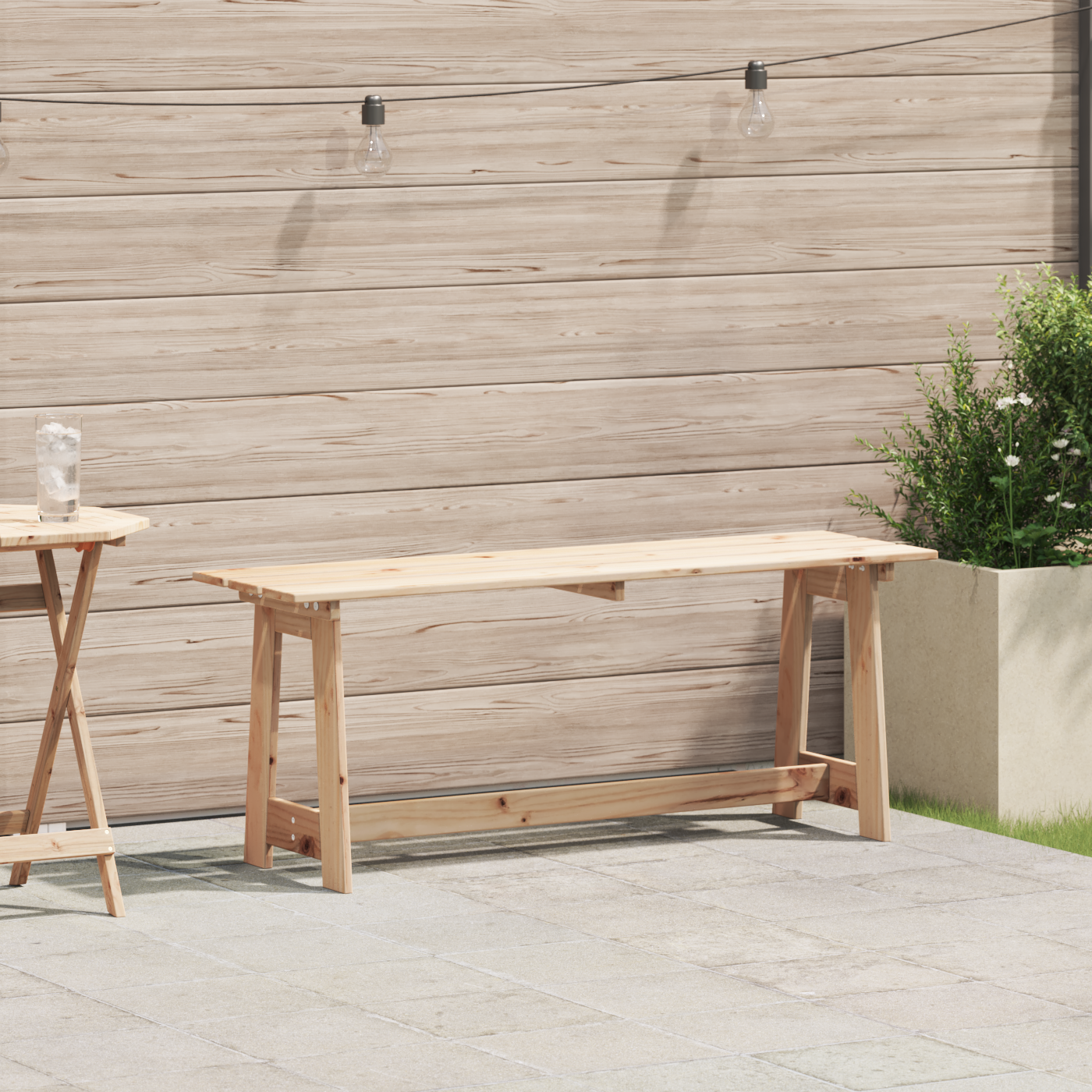 Lauko Suolas 119x35x47 cm Iš Kietos Pušies Medienos