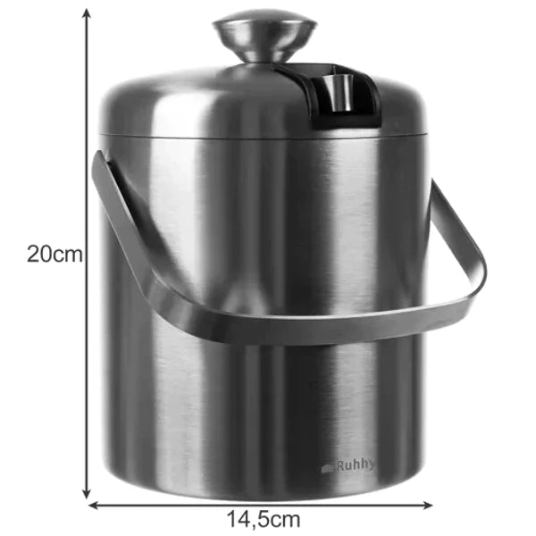 Ledo kibirėlis su žnyplėmis ir šaukštu Ruhhy (1,3 l talpos)