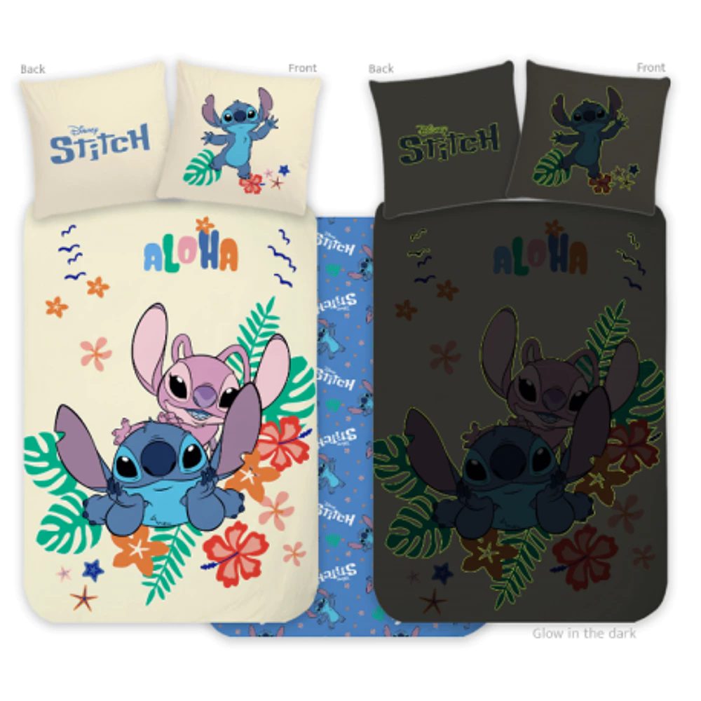 Kūdikių patalynės komplektas Lilo & Stitch Glow (100x135, 2 dalių)