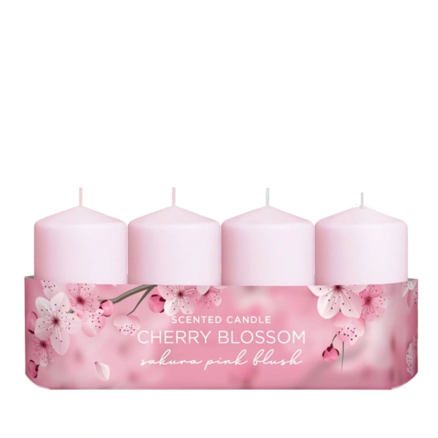 Kvepianti žvakė Cherry Blossom, 4 vnt. (Rožinė)