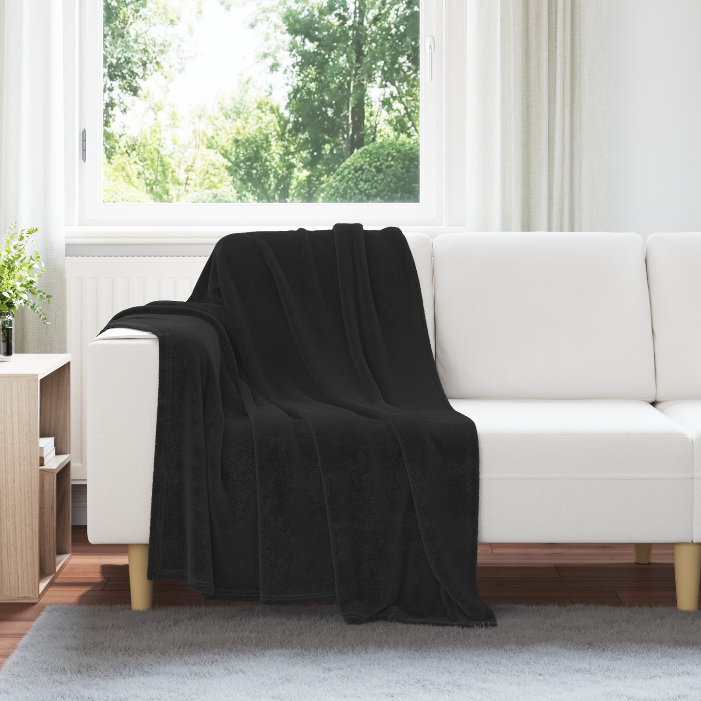 Apklotas Juoda 130 x 150 cm Flysas