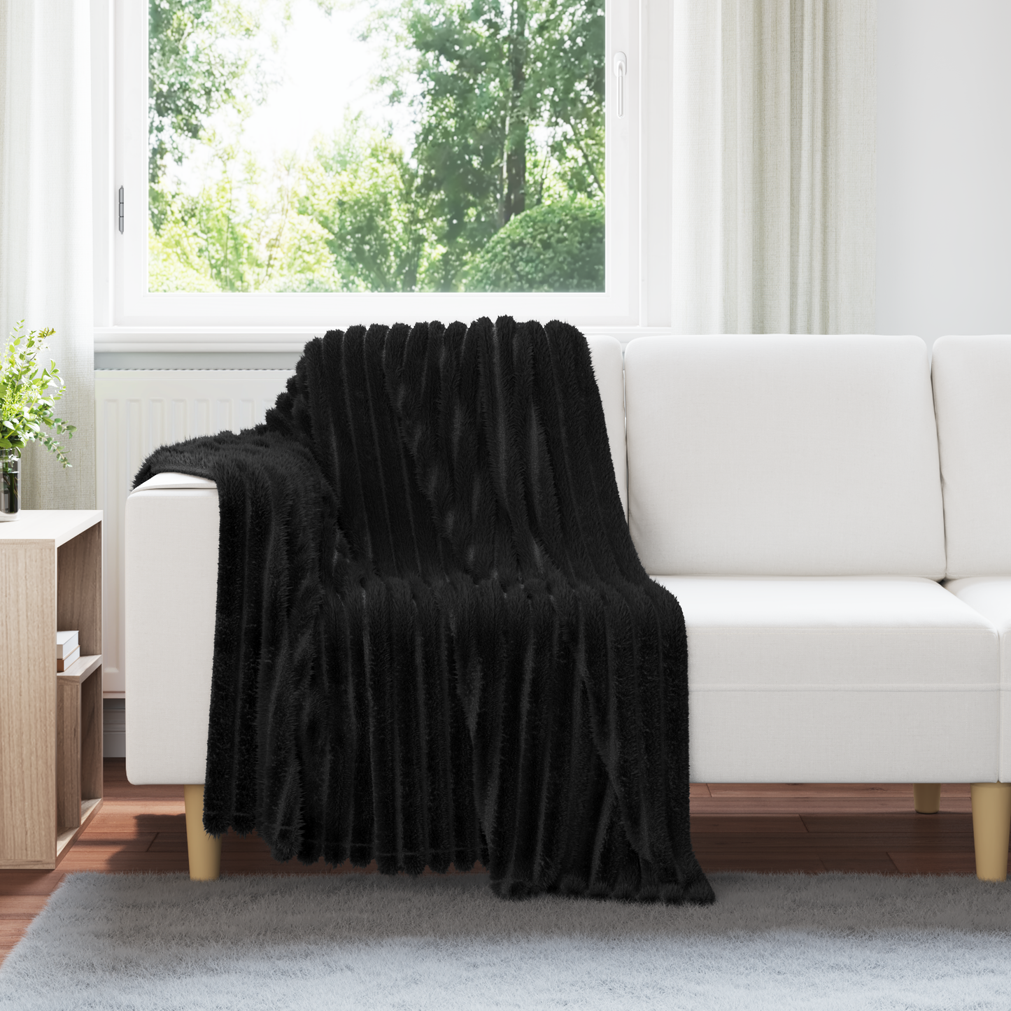 Apklotas Juoda 150 x 130 cm Flysas