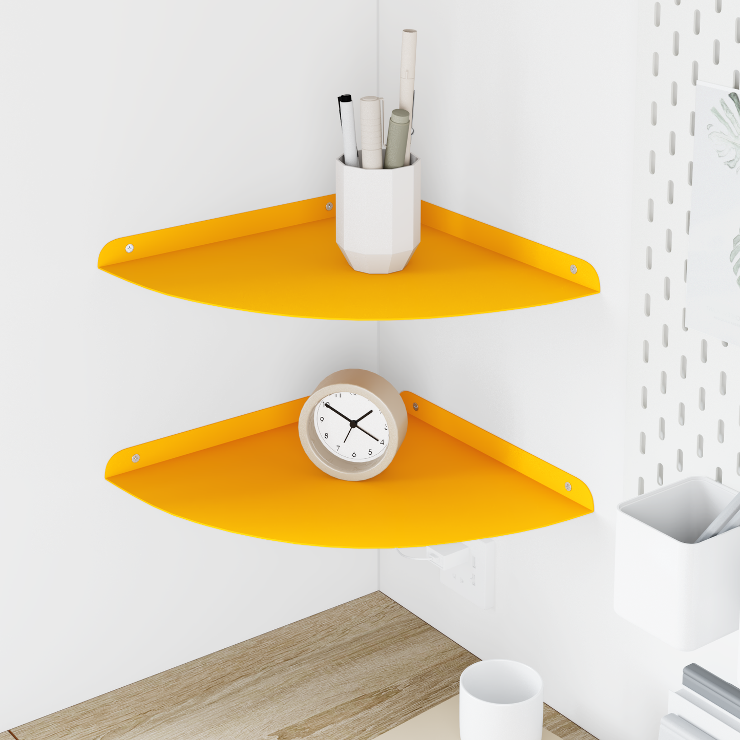 Plūduriuojanti lentyna 2 pcs Garučių geltona 30 x 30 x 2 cm
