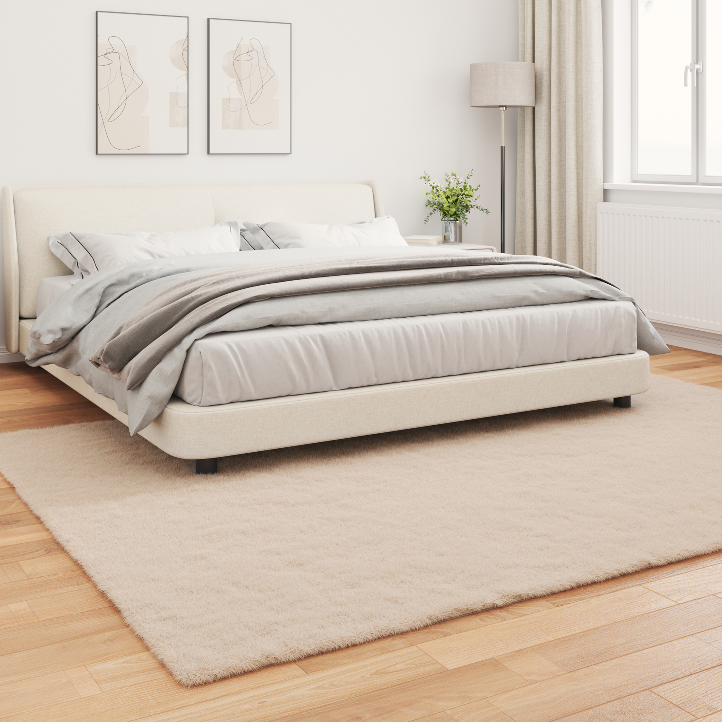 Dirbtinio triušio kailio kilimas Olite Taupe 240 x 340 cm