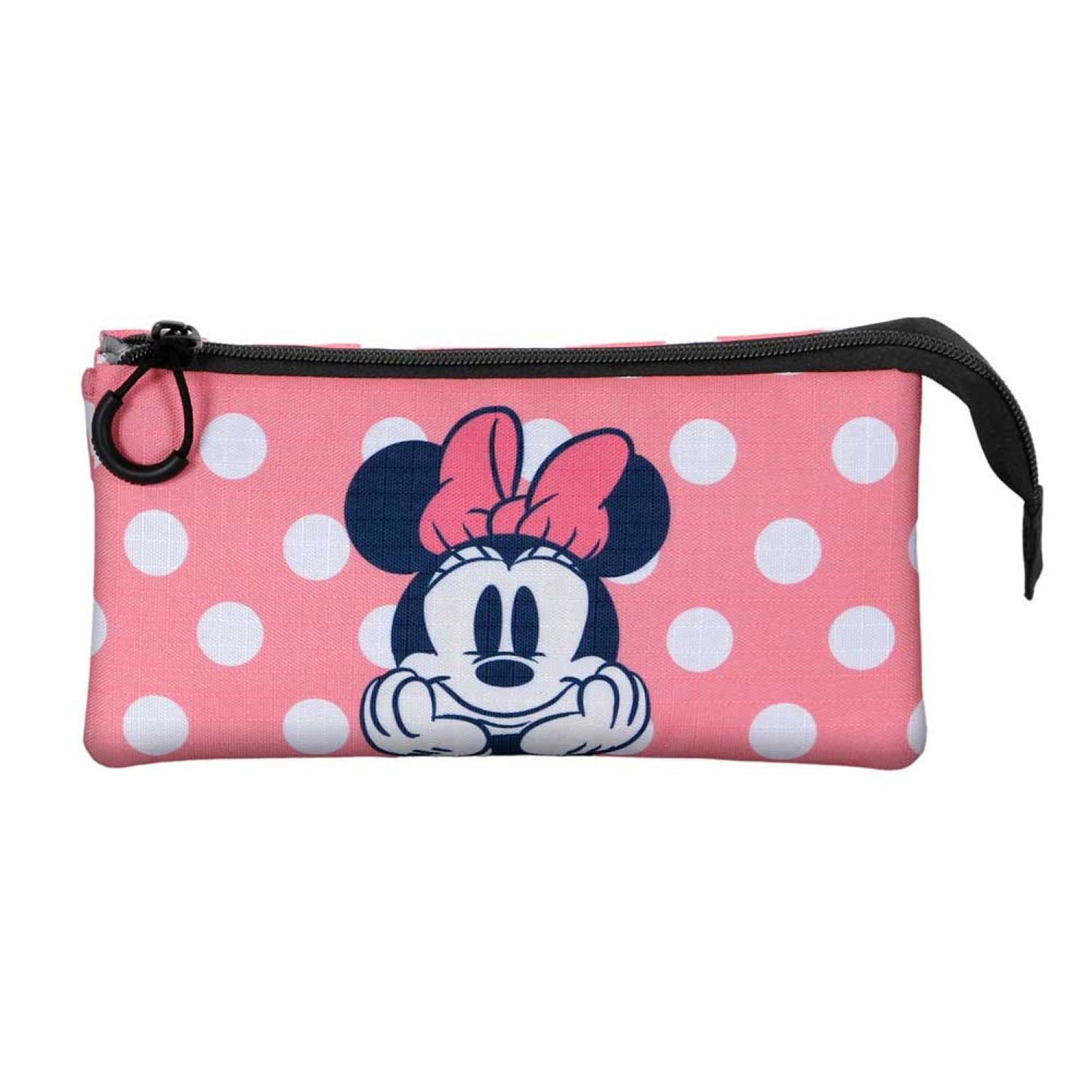 Disney Minnie Mouse trigubas pieštukų dėklas su užtrauktuku (Rožinis)