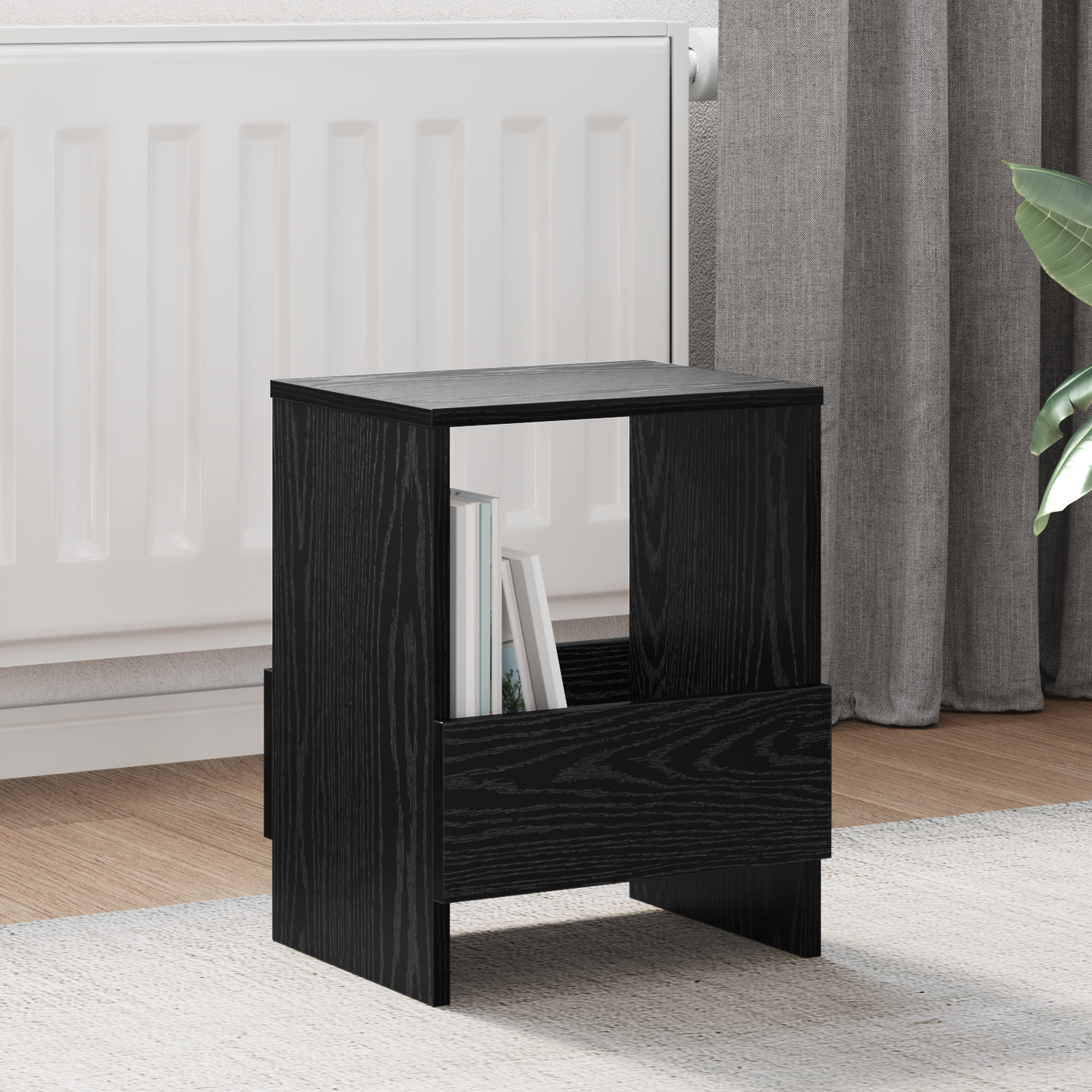 Žurnalų stovas 2 pcs Juodas ąžuolas 35 x 30 x 45 cm