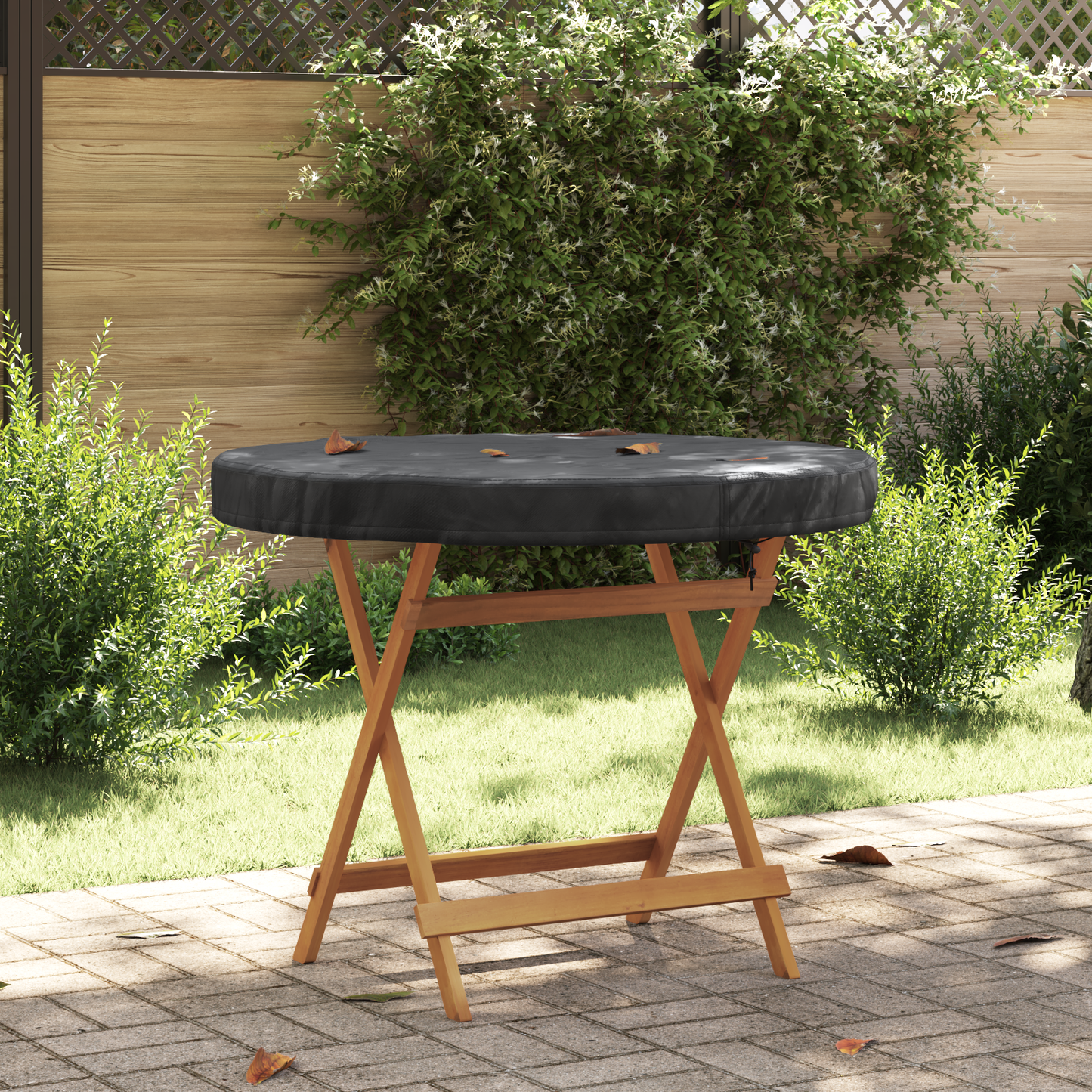 Lauko Stalo Uždangalas Juoda 102 x 102 x 10 cm 420D audinys