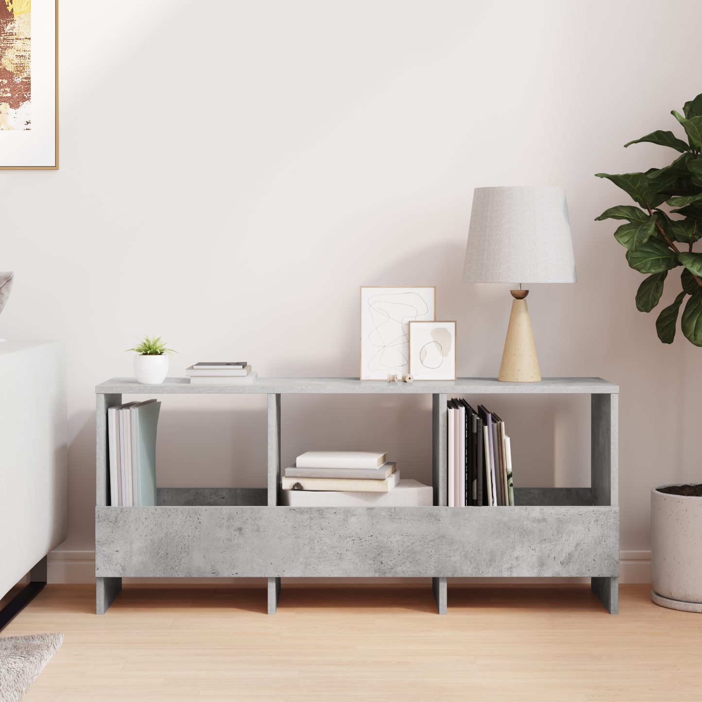 Žurnalų stovas Betono pilka 102 x 30 x 45 cm