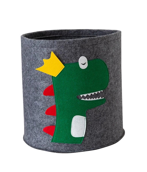 FELT krepšys žaislams, skalbiniams ar daiktams (Dinozauras pilkas)