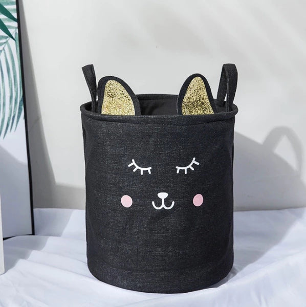 Žaislų krepšys – skalbinių maišas Juodas katinas
