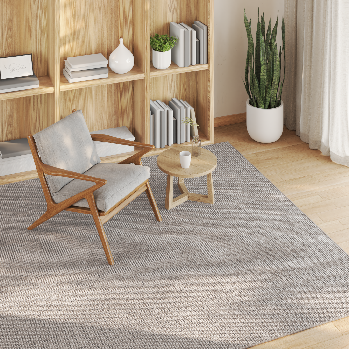 Zoninės kiliminės dangos HUARTE Kremas ir Taupe 200 x 200 cm
