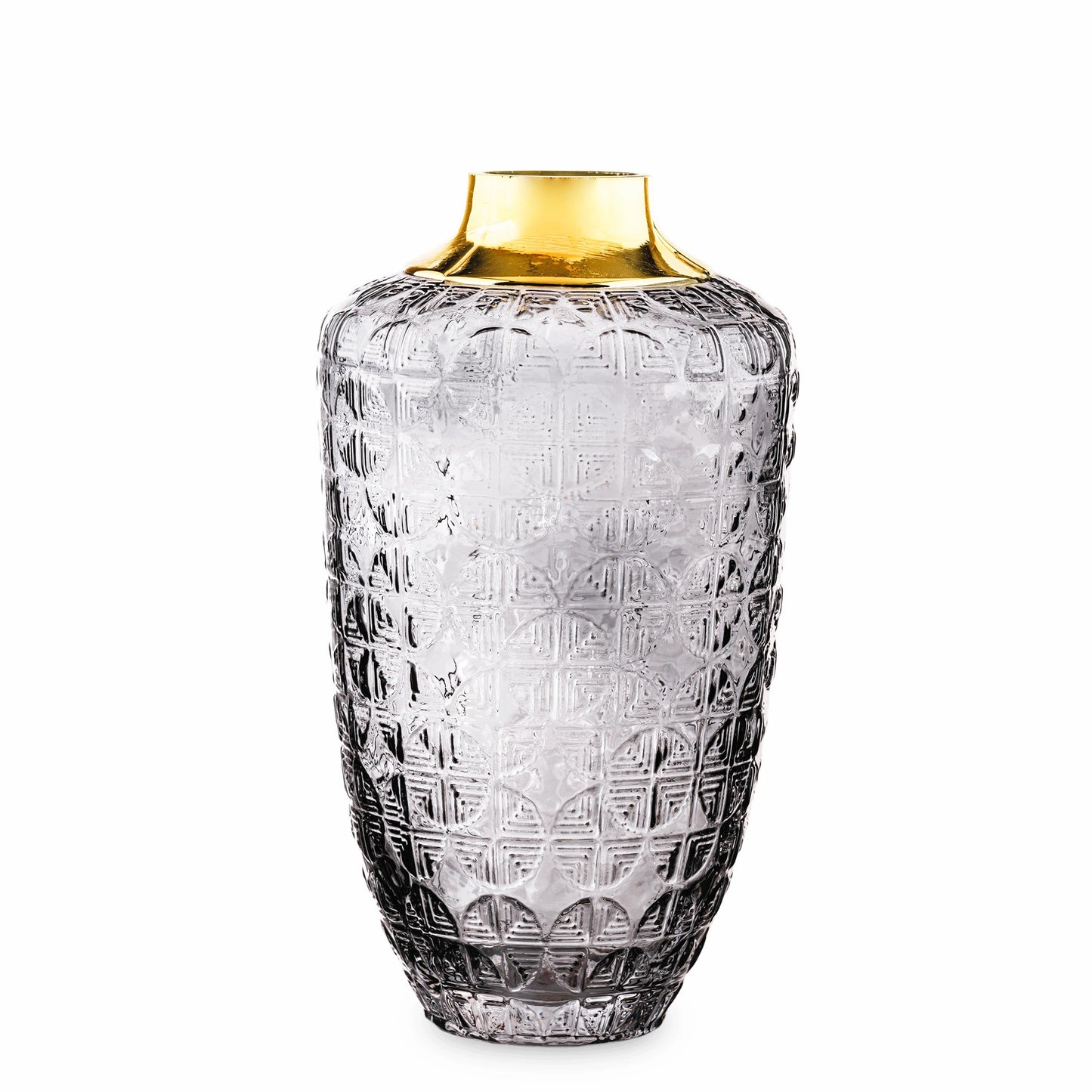 Stiklinė vaza su auksiniu kakleliu